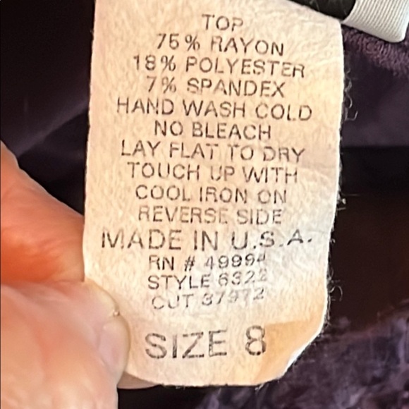 R&M Richards Purple Patterned Women's High/Low Top Size 8 - Picture 4 of 4